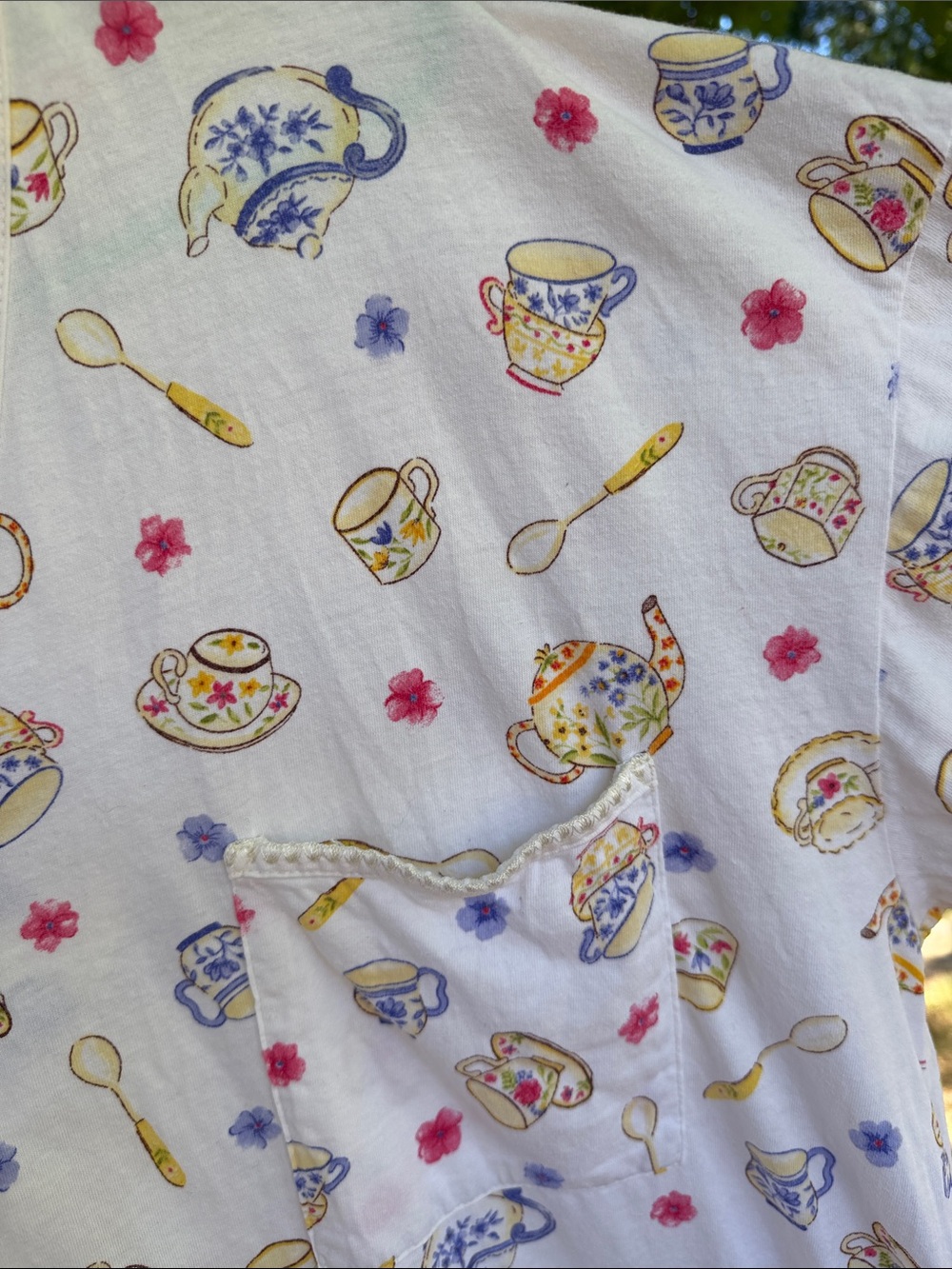Pure Cotton Tea Cups Tea Pots Adorable House Dress
